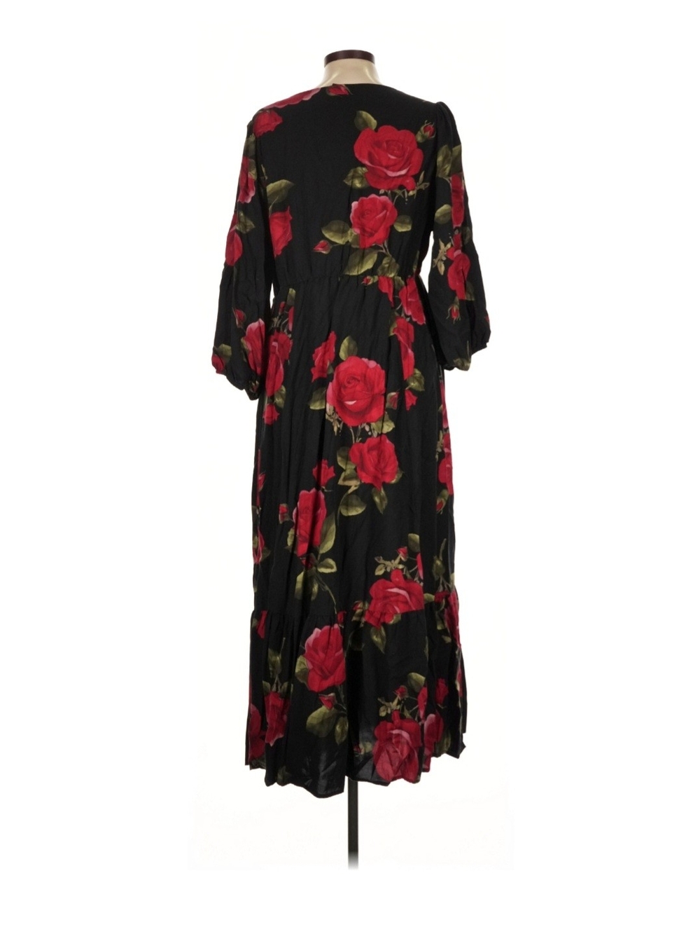 Torrid Black Maxi Dress with Red Rose Print - Picture 4 of 5